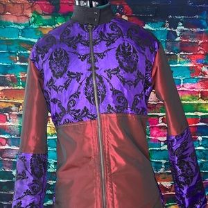 Red and purple iridescent bomber jacket